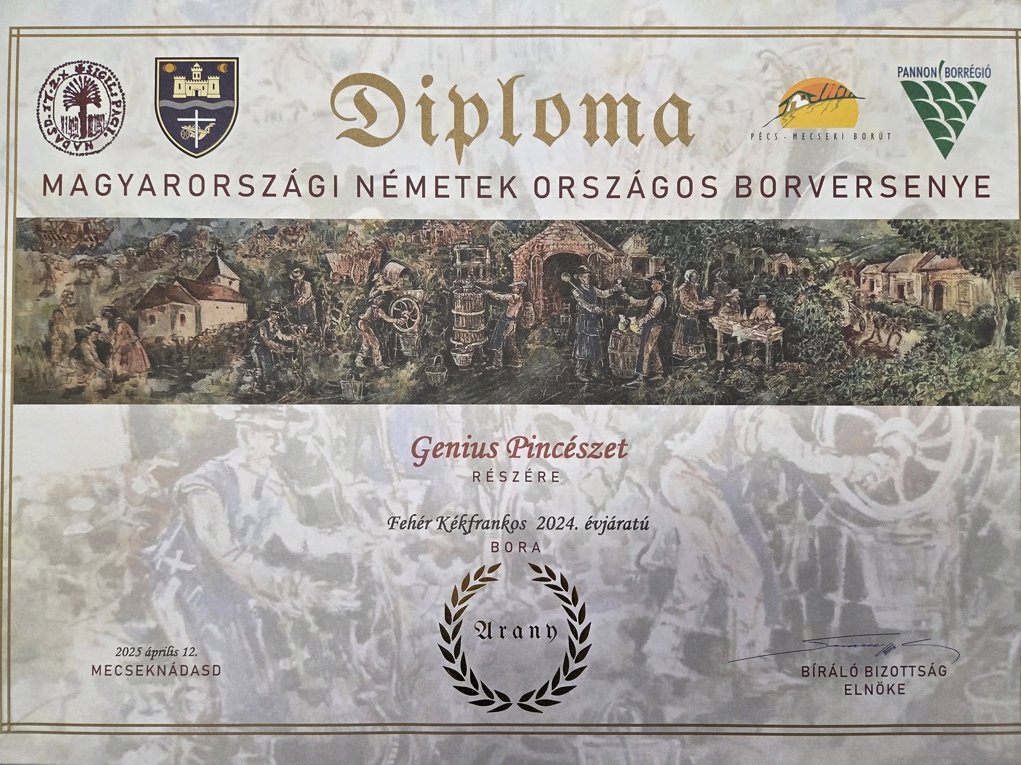 Elismerések a Magyarországi Németek Országos Borversenyén